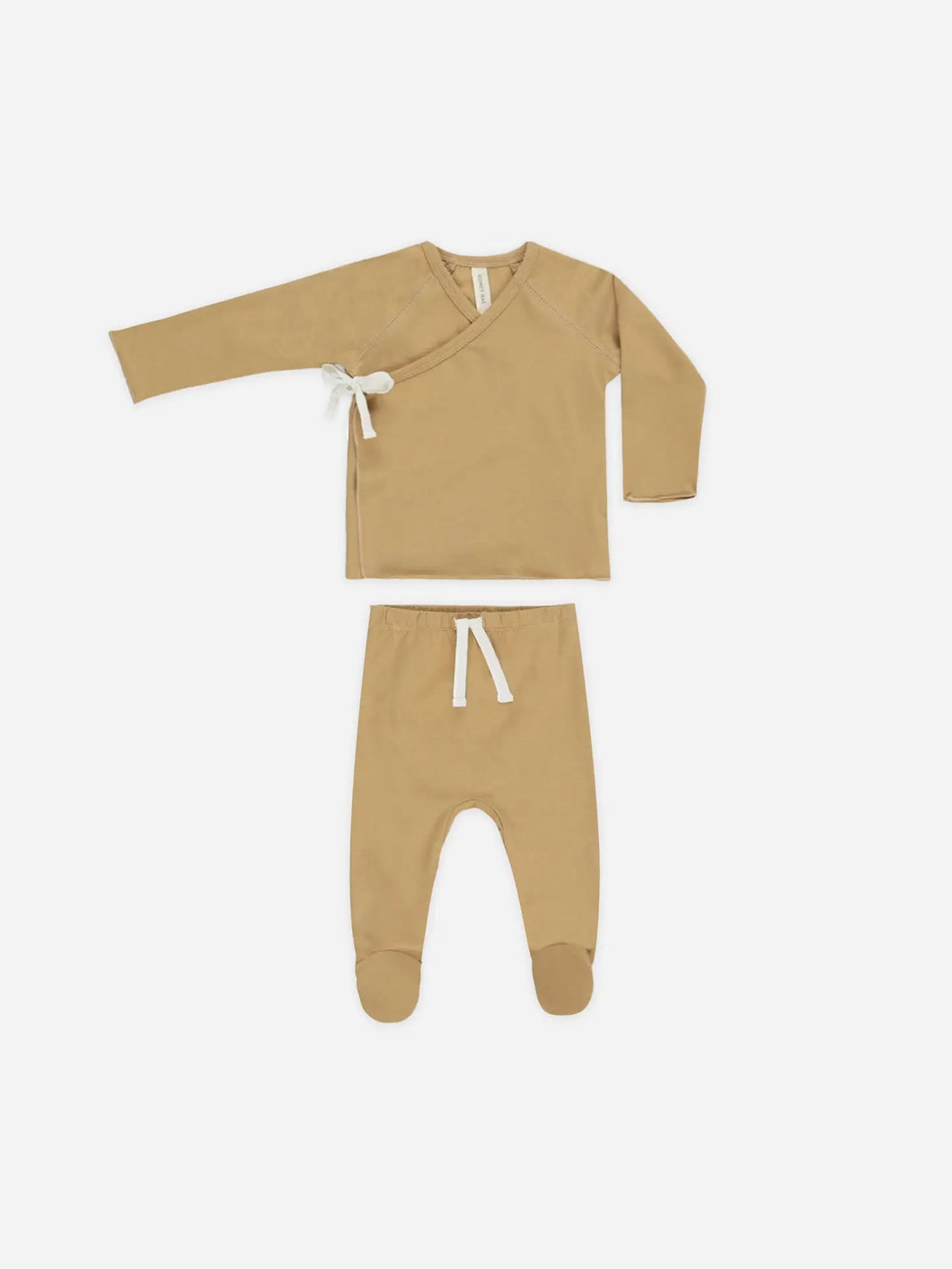 Wrap Top + Footed Pant Set