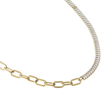 Gold Tennis and Paperclip Choker