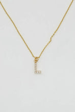 Gold Dainty Pearl Initial Pendant Necklace