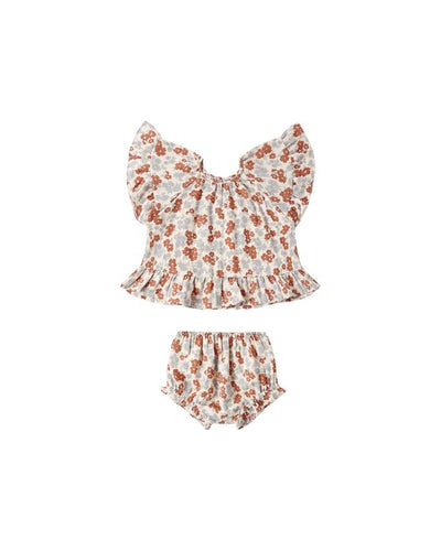 Butterfly Top & Bloomer Set || Americana Floral
