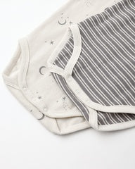 Ribbed Bodysuit 2pk|| Slate Microstripe, Celestial | QM124MATH