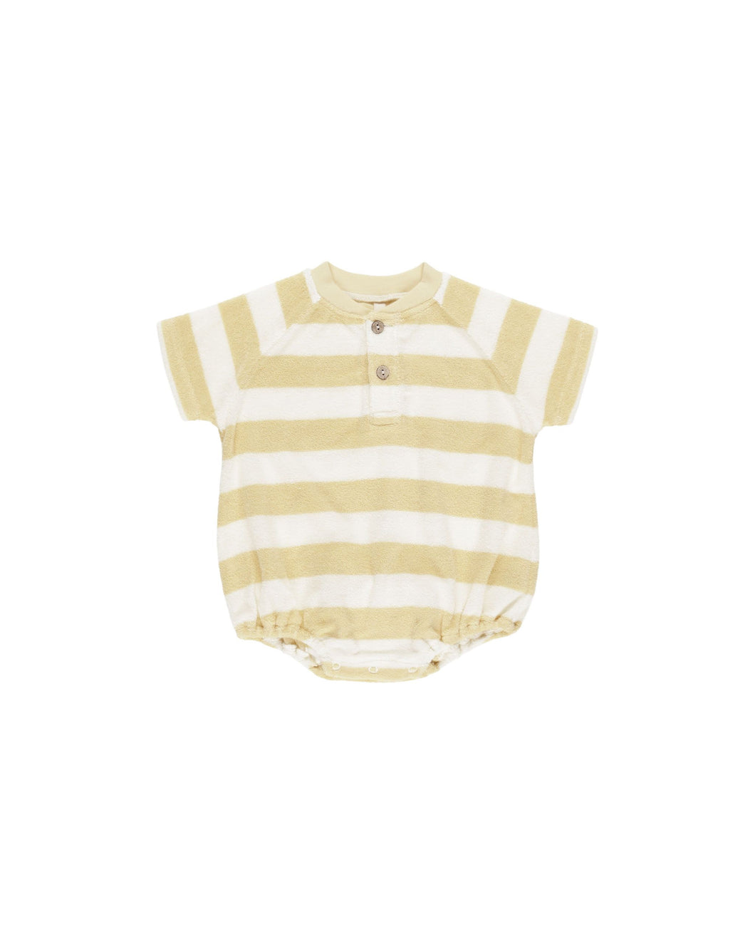 Terry Henley Romper || Yellow Stripe