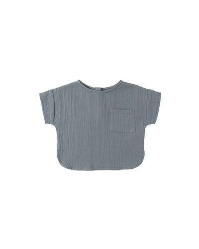 Woven Boxy Top || Ocean