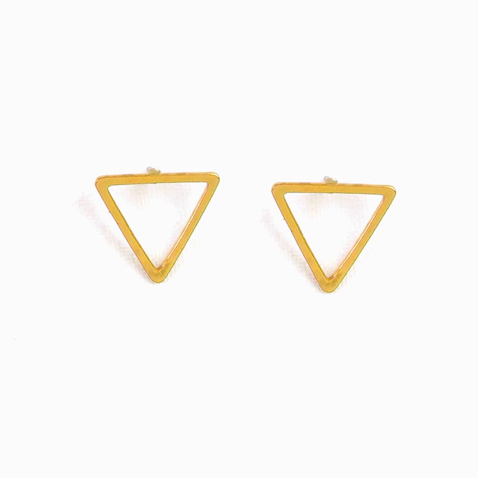 Open Triangle Post Earrings