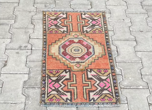 Small Turkish Vintage Rug