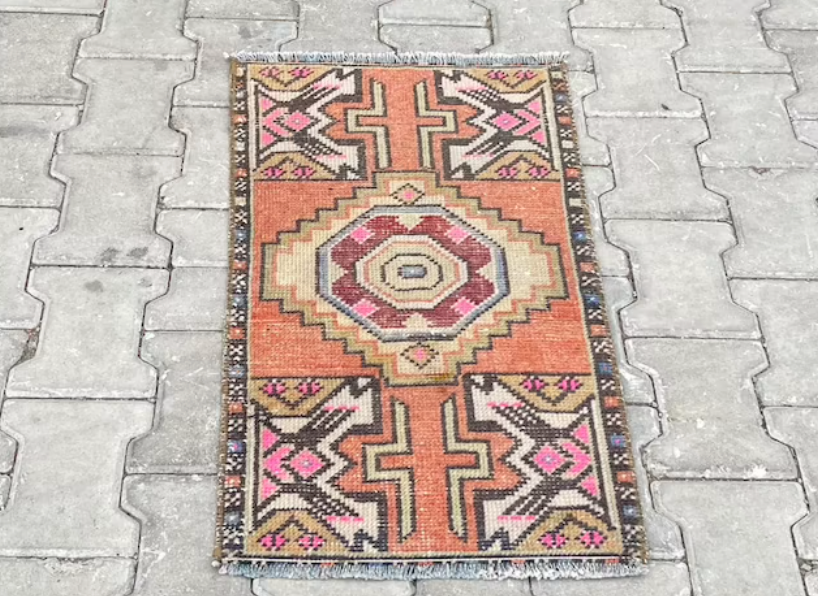 Small Turkish Vintage Rug