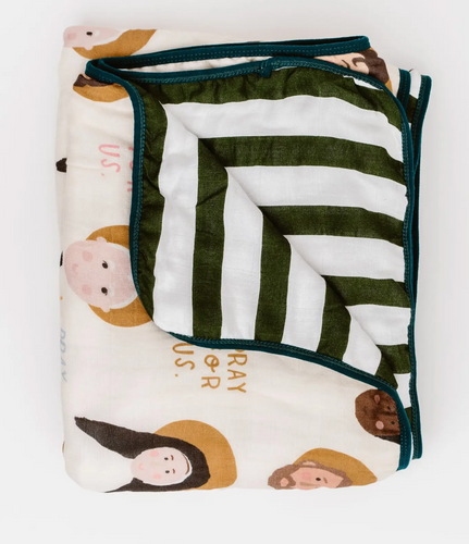 Deluxe Muslin Quilt | Christian Gift Baby Blanket | Catholic