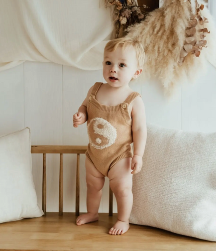 Yin & Yang  Knitted Romper - Fawn