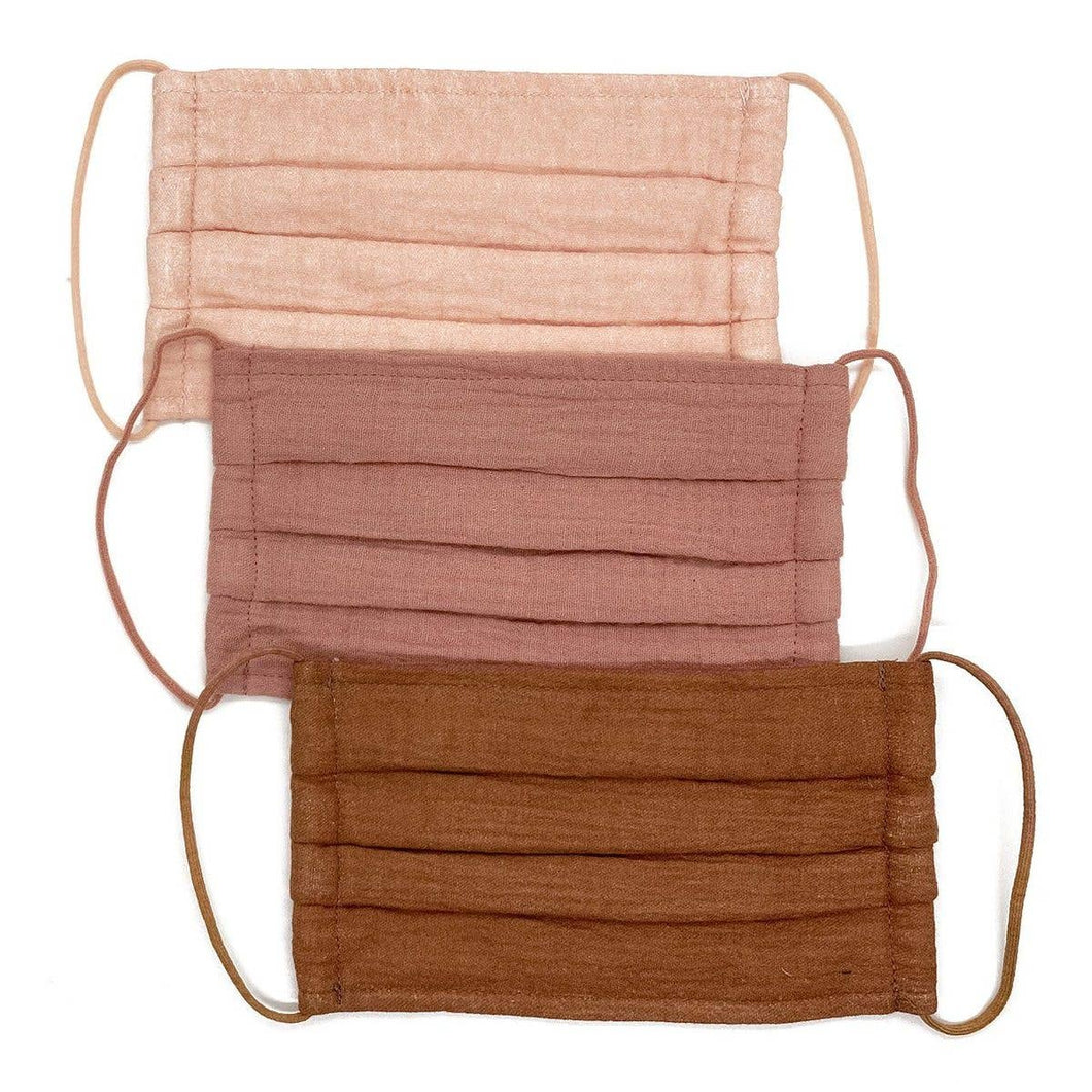 Cotton Mask 3pc Set | Dusty Rose